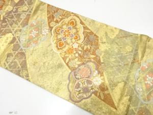 光悦垣に華紋・枝垂れ花模様織り出し　振袖用袋帯